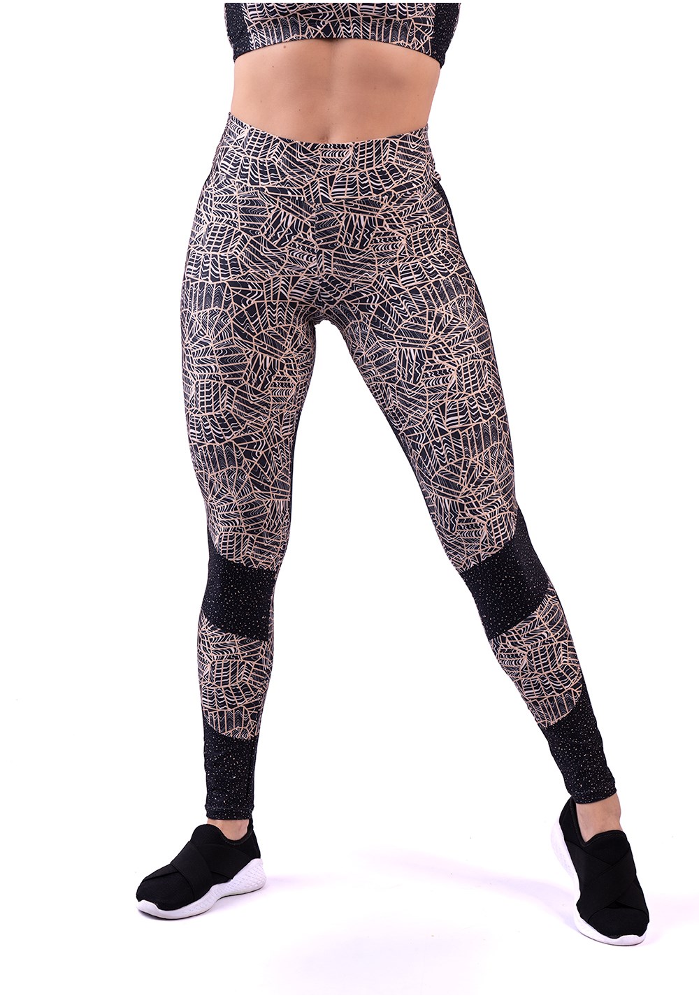 Legging fitness feminina estampada authentic marrom printed