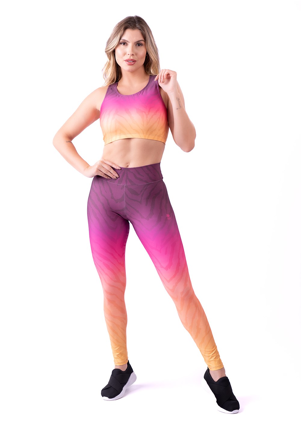 Legging fitness feminina new printed estampada mix zebra onça rosa