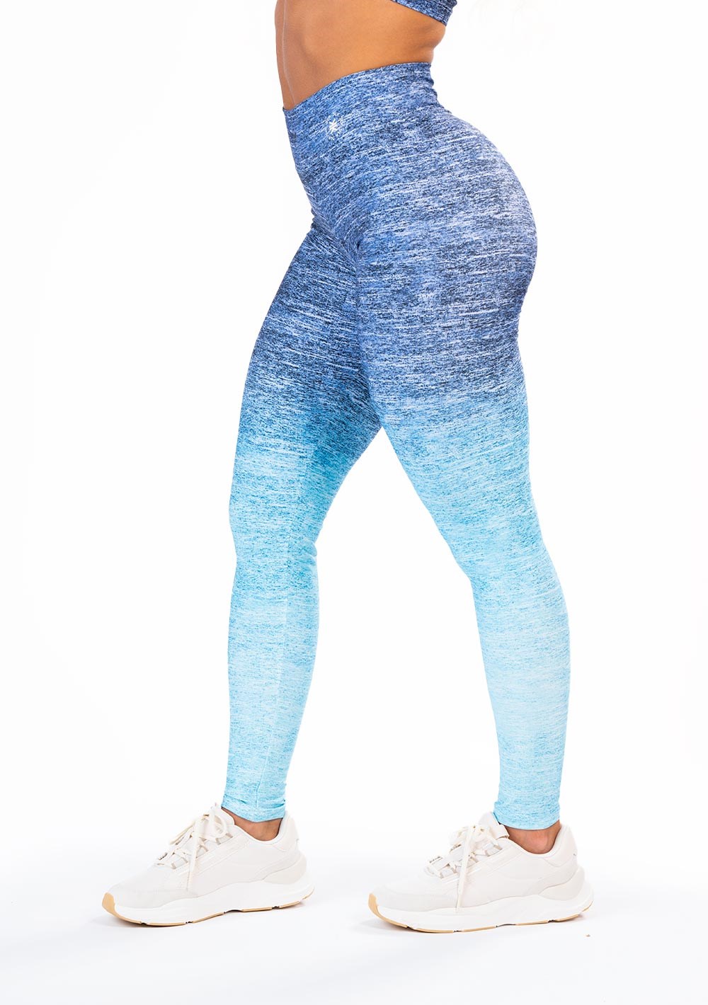 Legging fitness feminina new printed estampada melange azul