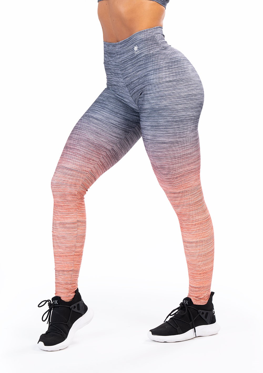 Legging fitness feminina new printed estampada melange degradê coral