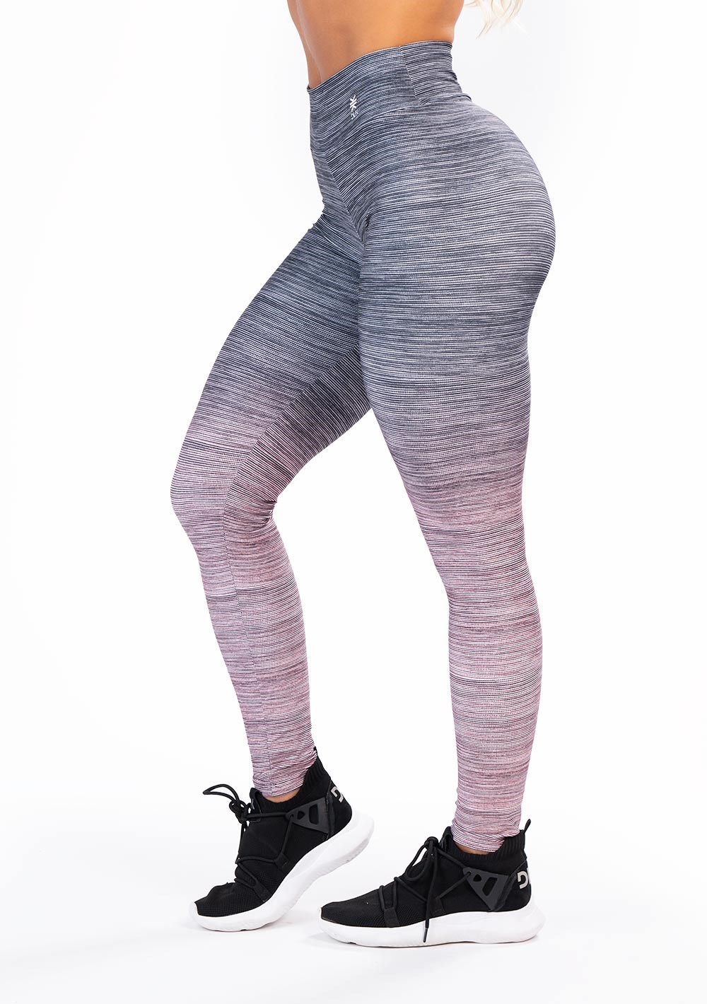Legging fitness feminina new printed estampada melange degradê rosé