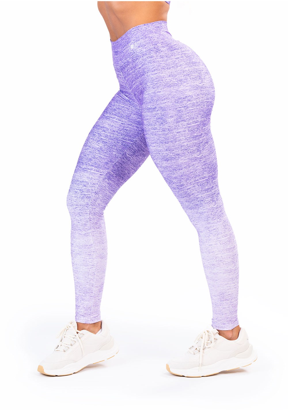 Legging fitness feminina new printed estampada melange lilás