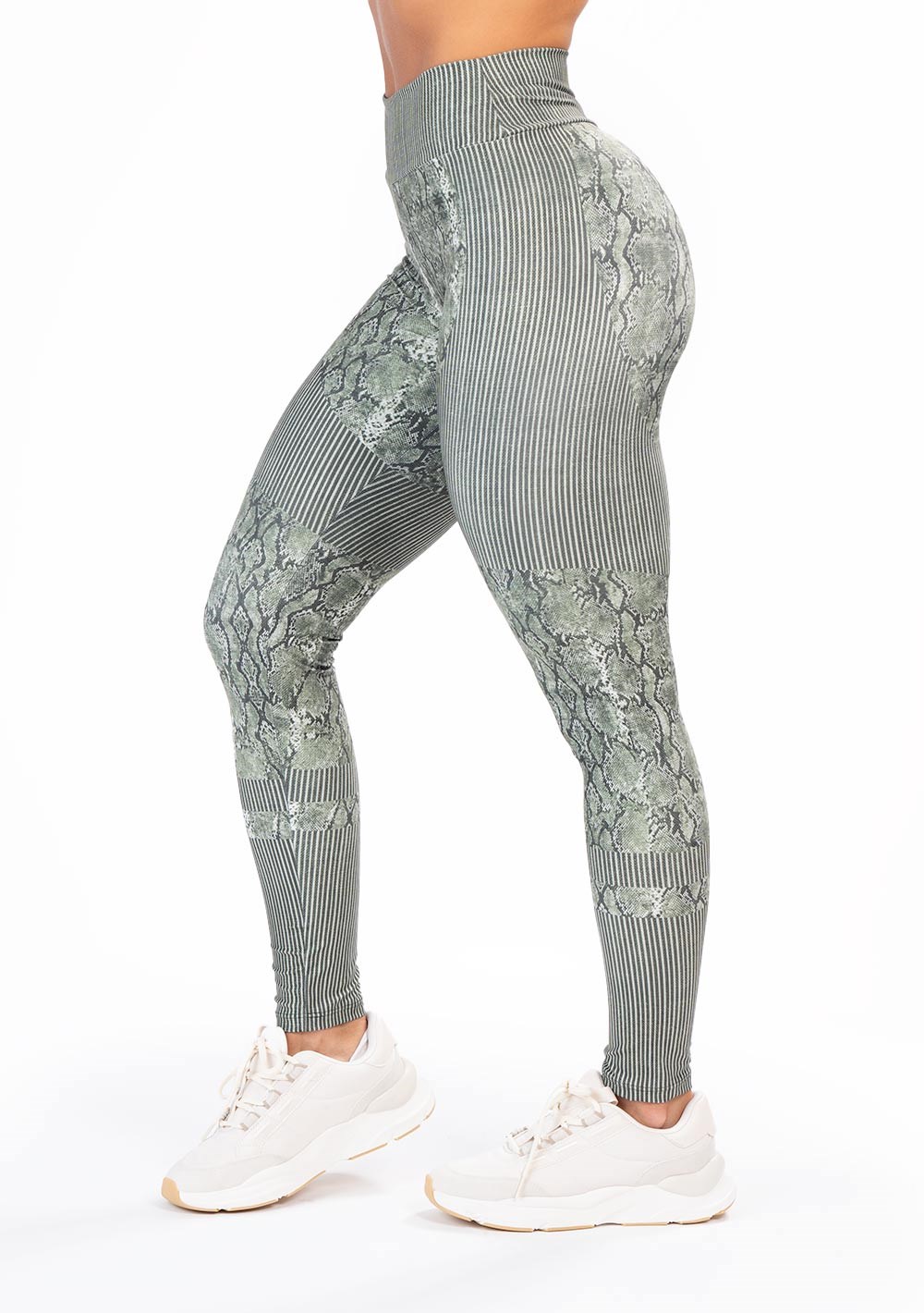 Legging fitness feminina new printed estampada snake verde