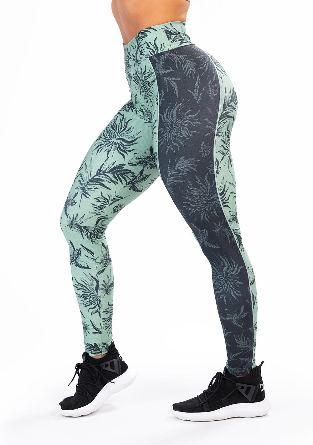 Legging fitness feminina new printed estampada stencil verde