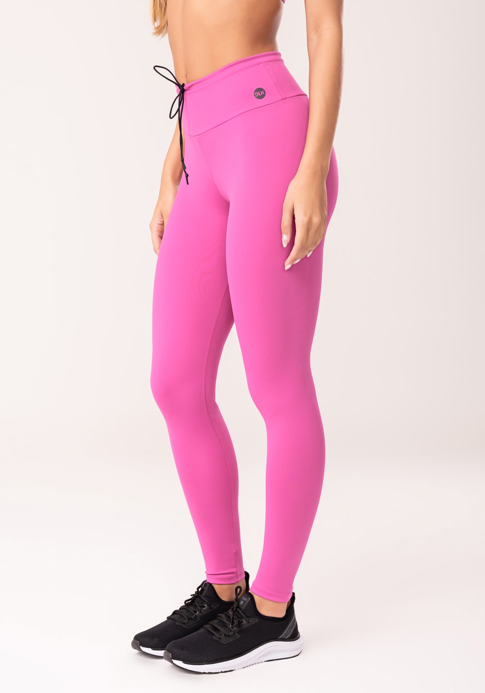 Legging fitness feminina rosa com cadarço oasis