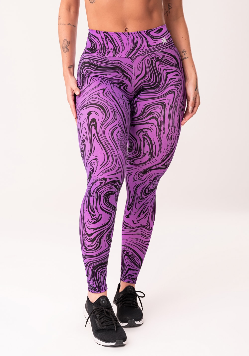 Legging fitness feminina rosa estampada abstract duo euphoria