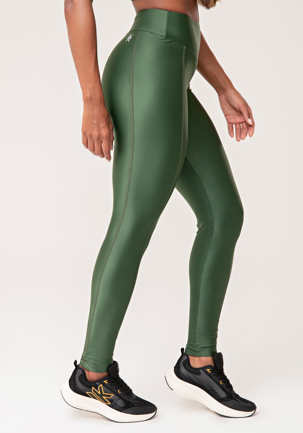 Legging fitness feminina verde com pesponto lush