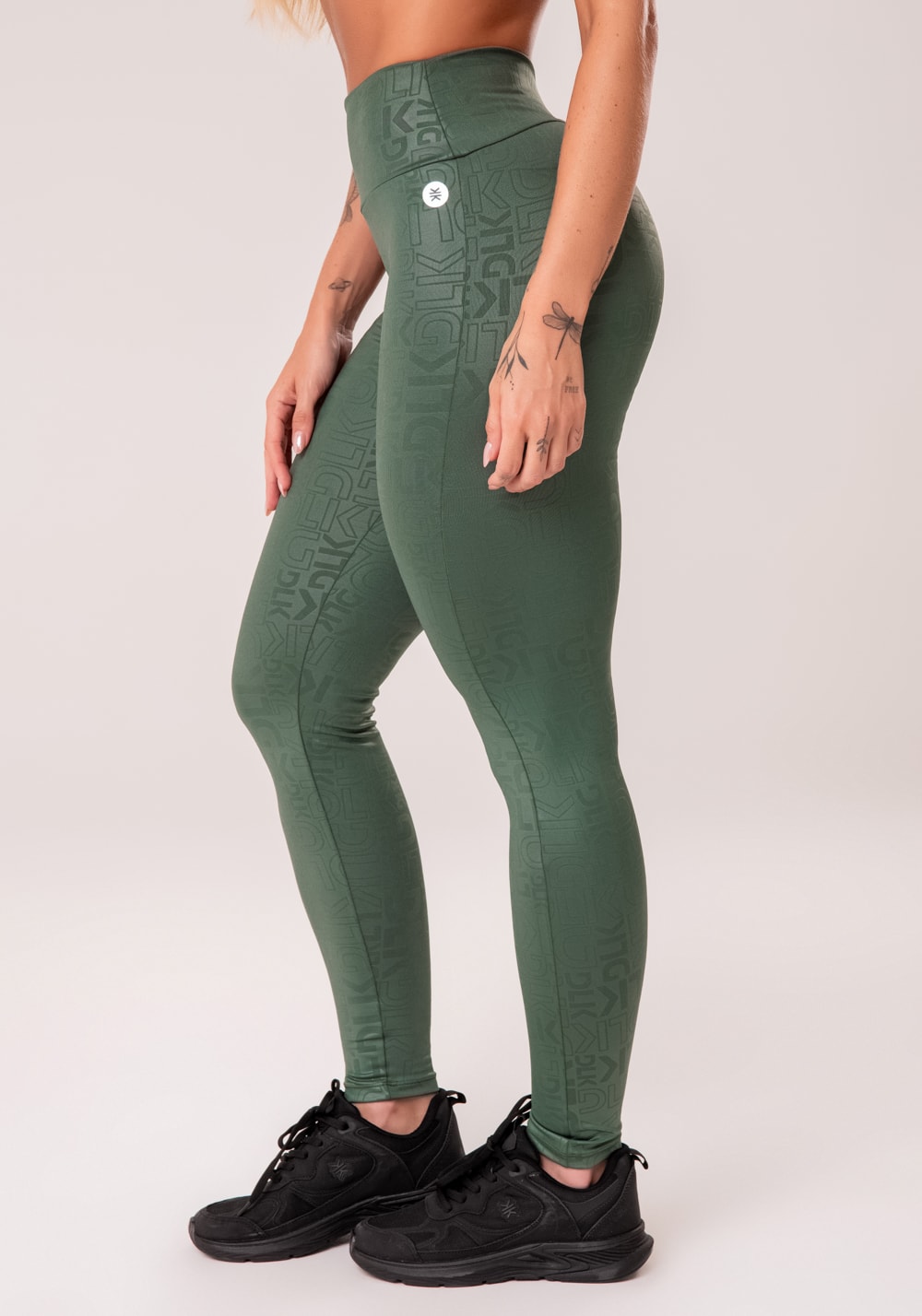 Legging fitness feminina verde logomania reflections