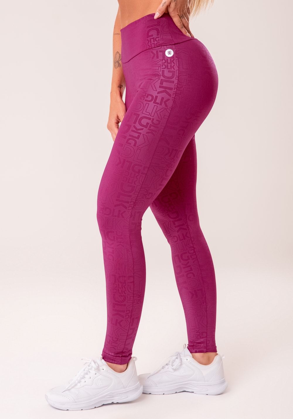 Legging fitness feminina vinho logomania reflections