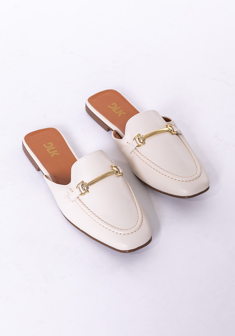 white leather mules shoes