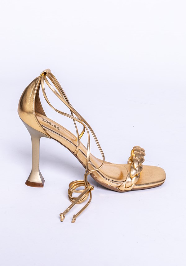Sandália salto taça shoes dourado