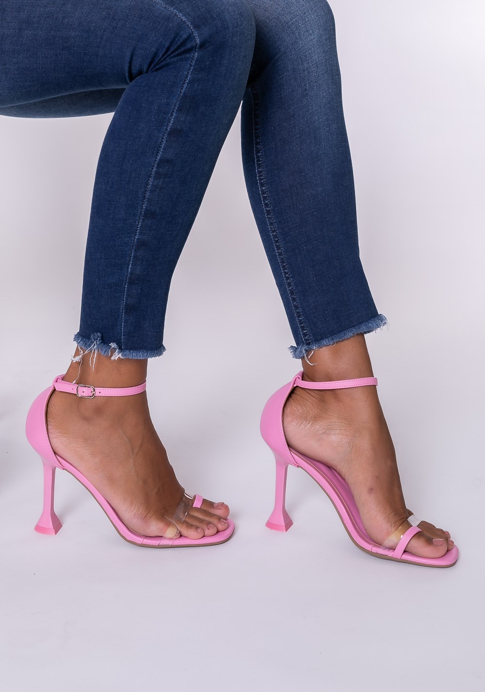 Sandália salto taça shoes rosa