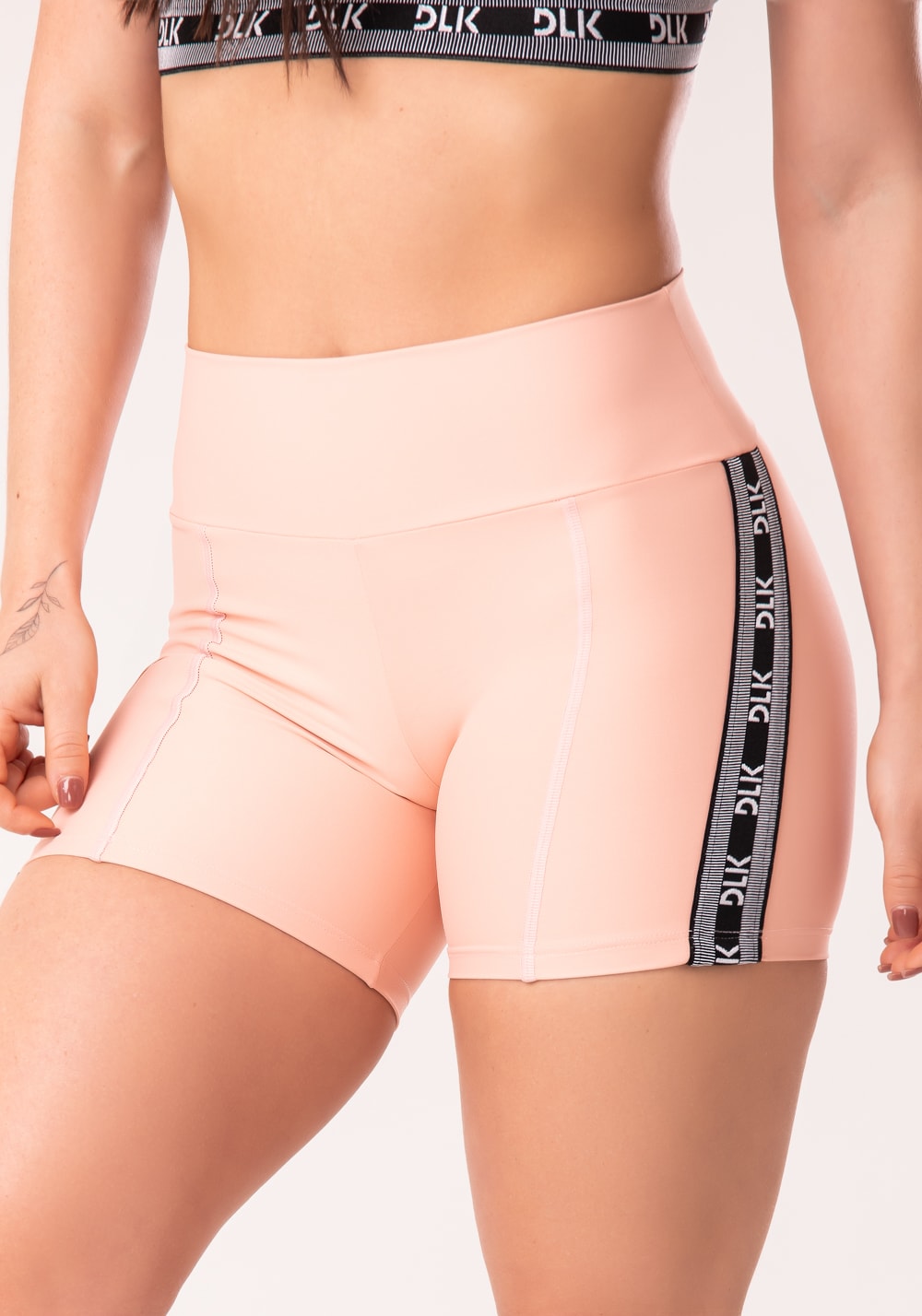 Short energy poliamida rosa bebê com elástico dlk