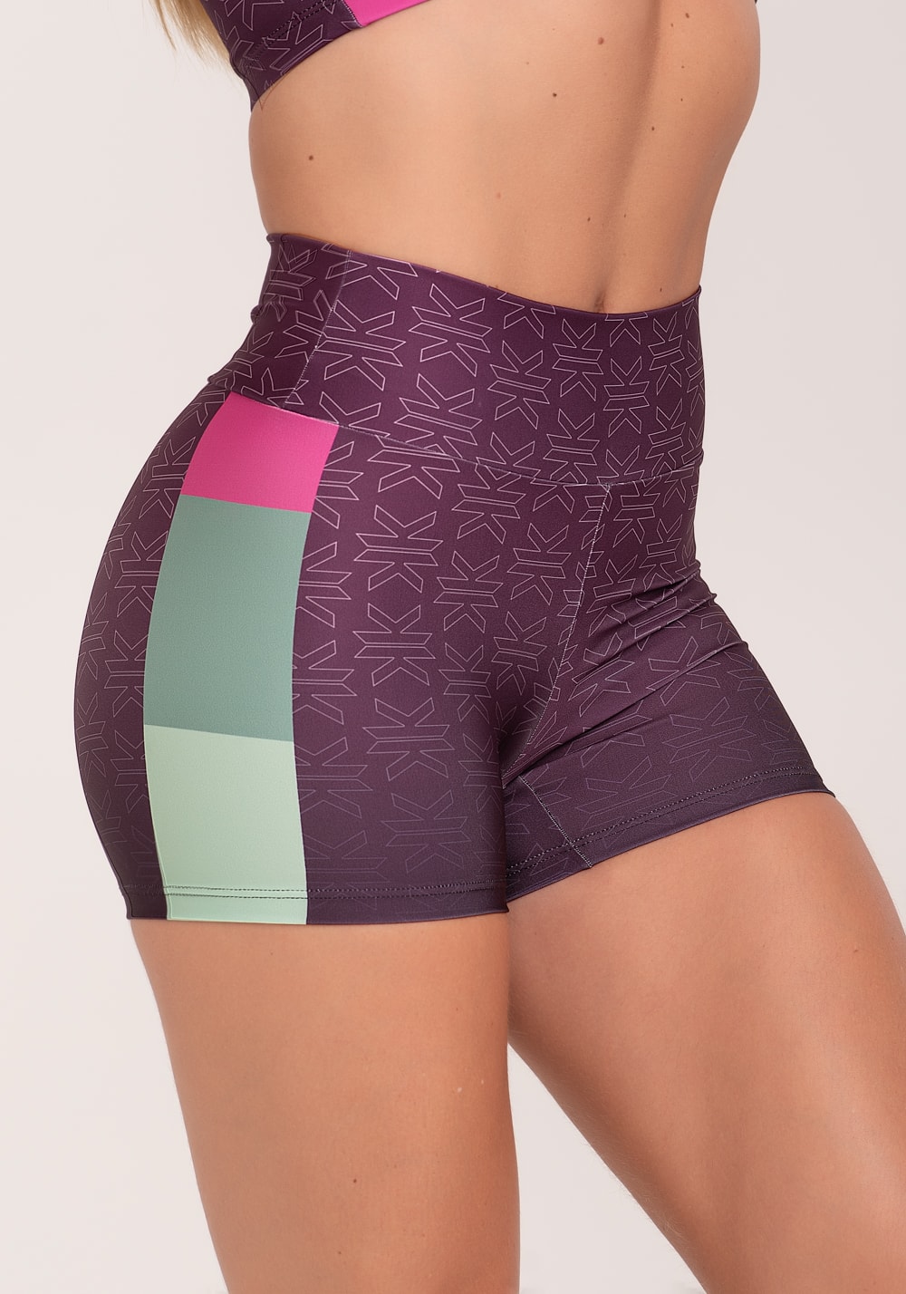 Short fitness feminino estampado motivation roxo printed dlk