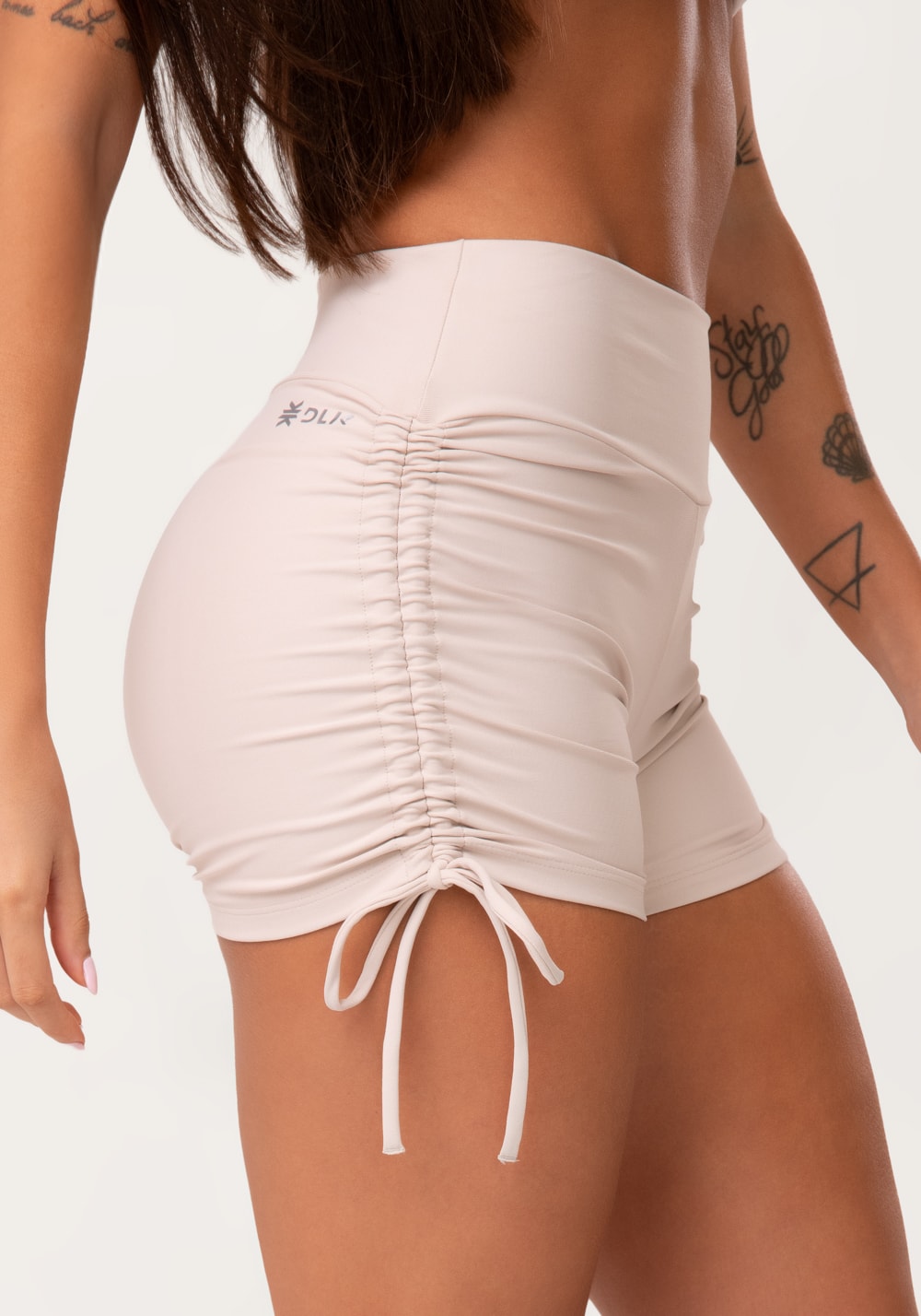 Short fitness feminino nude com amarração aura
