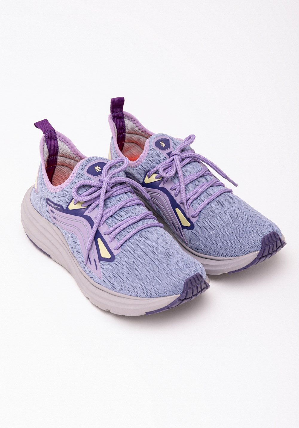 Tênis esportivo feminino lilás com cinza dlk shoes