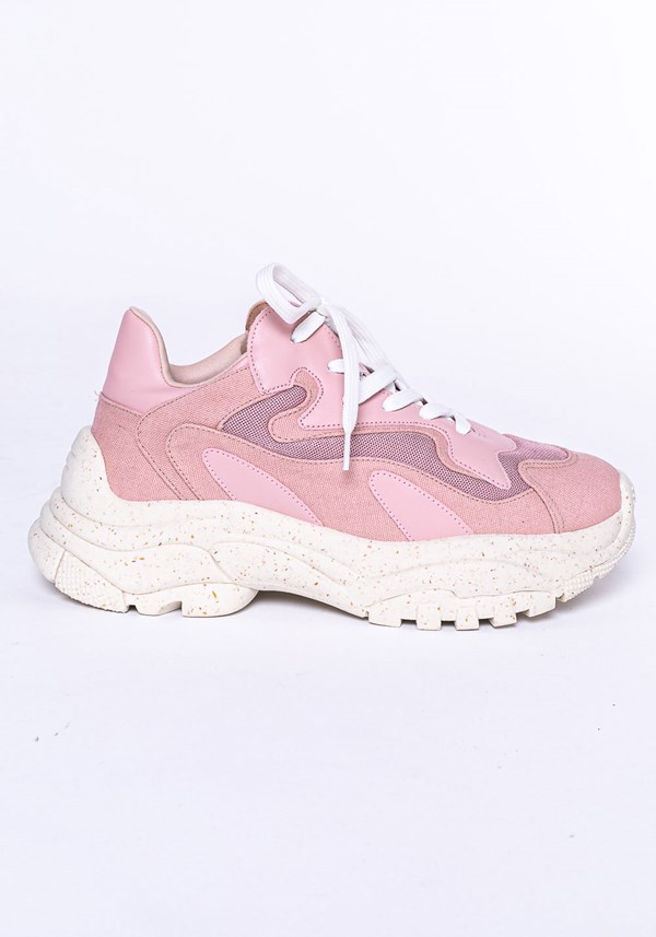 Tênis modelo skin shoes em lona e tela rosa