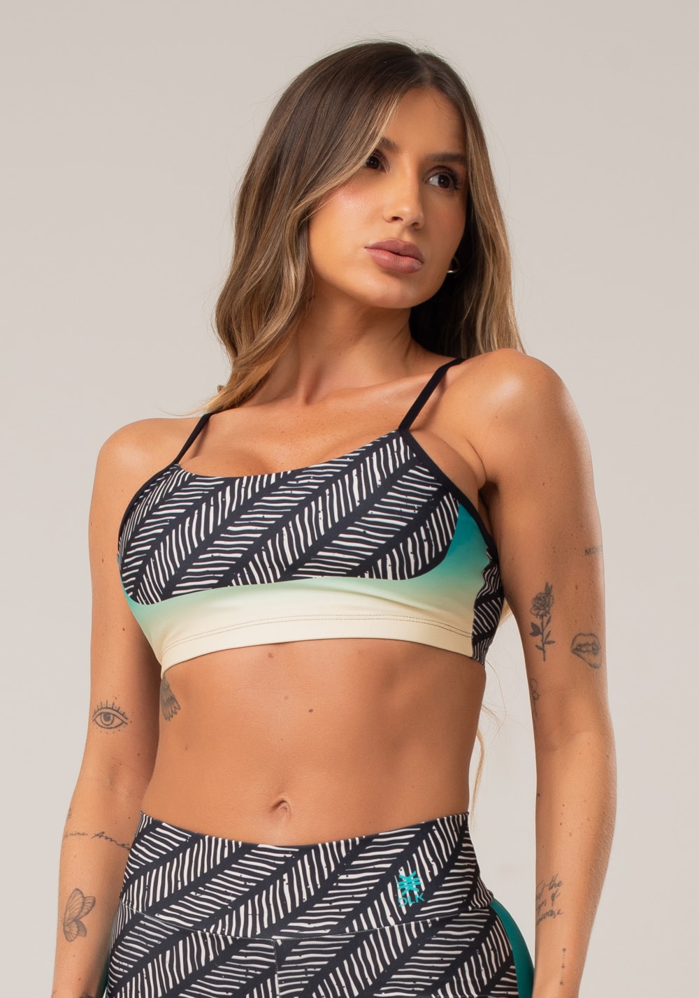 Top com bojo printed estampado rede dlk