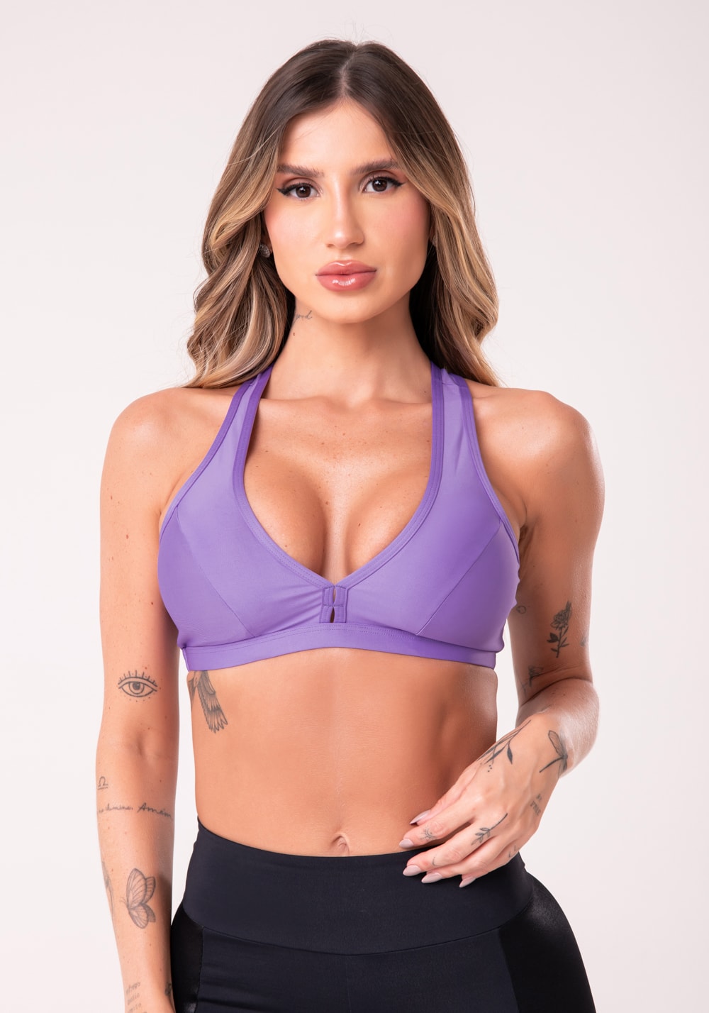 Top equilibrium lilás com bojo modelo nadador dlk