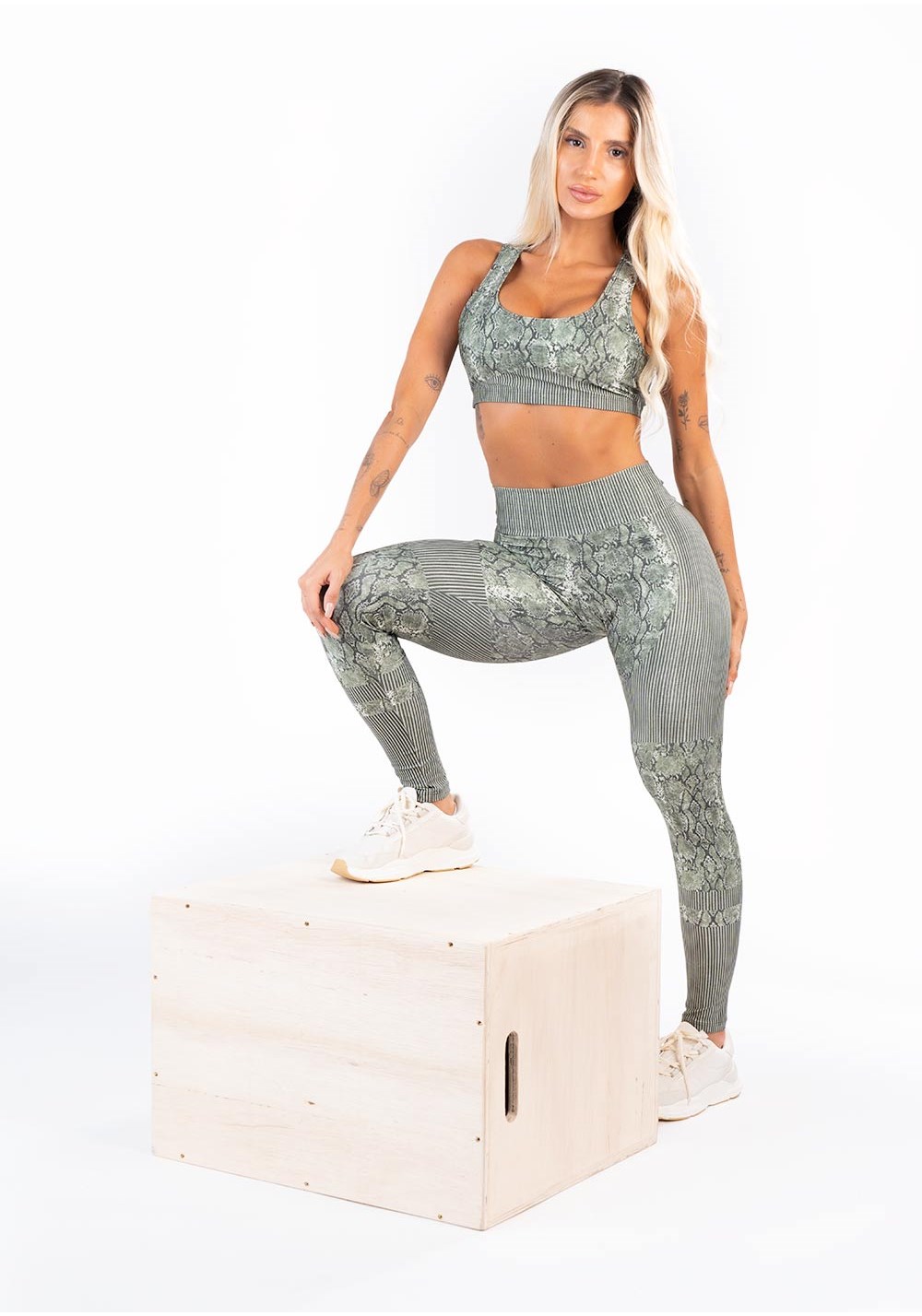 Legging fitness feminina new printed estampada skin verde